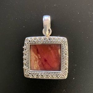 Silver and stone pendant